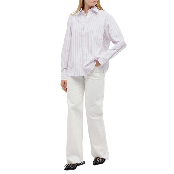 Acne Studios Button Up Shirt in White & Rose Pink Small New Womens Blouse as-is - Picture 17 of 17